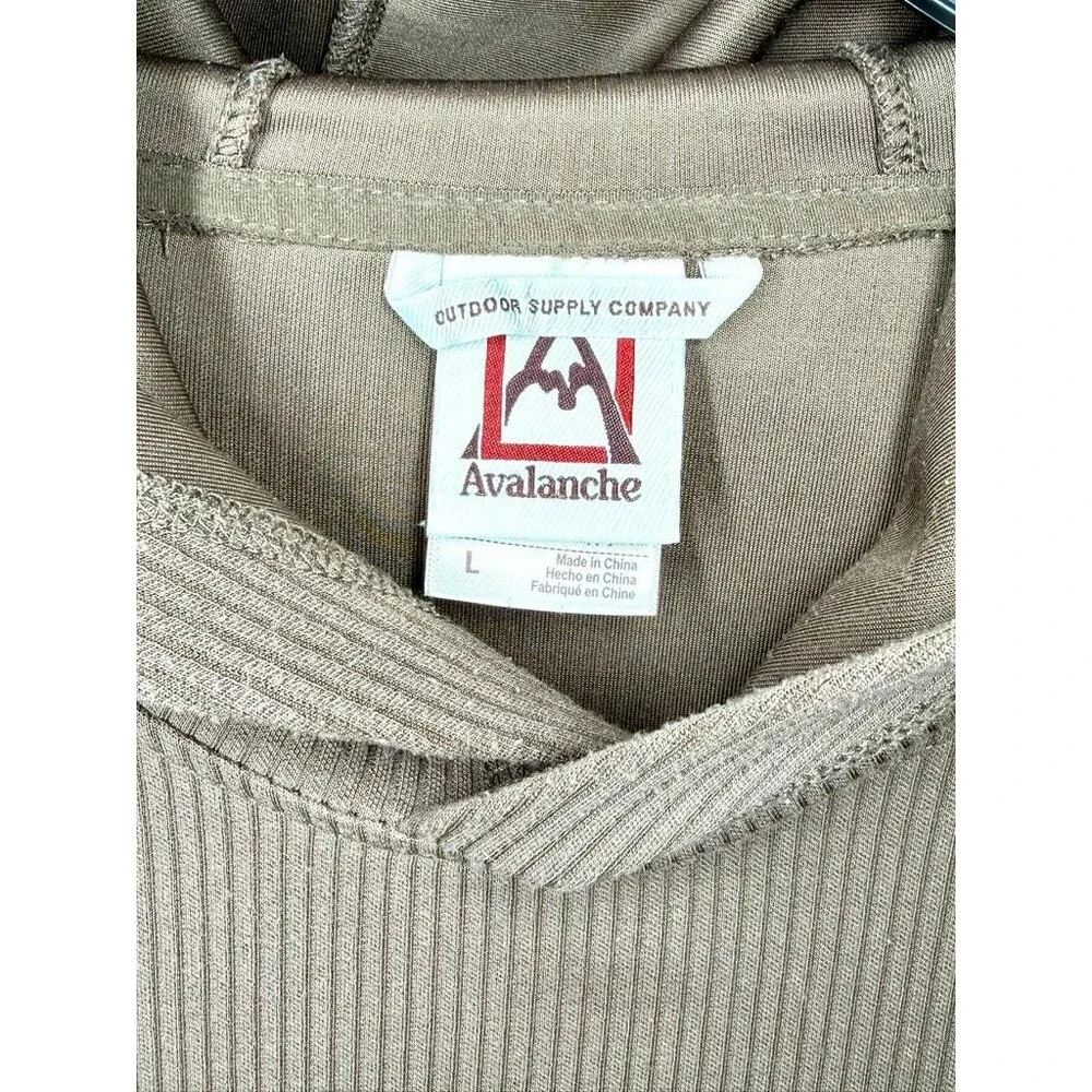 Avalanche Outdoor Supply Co Mens Large Brown Ribbed Pullover Hoodie CAM849